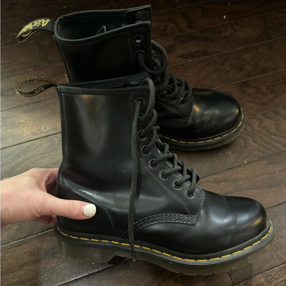 doc martens black lace up boots